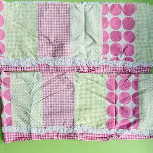 Nojo Patchwork Valance, Two Panel, 56" long each, Girls Room Window Treatments